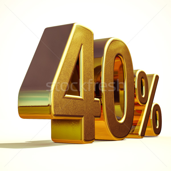 3D arany 40 negyven százalék árengedmény Stock fotó © Supertrooper