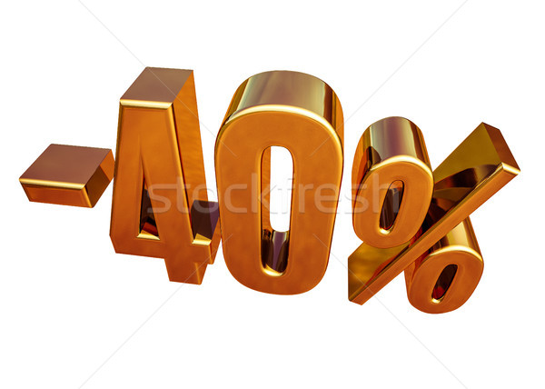 Gold -40%, Minus Forty Percent Discount Sign Stock photo © Supertrooper