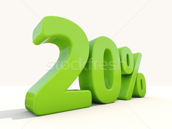 20% percentage rate icon on a white background Stock photo © Supertrooper