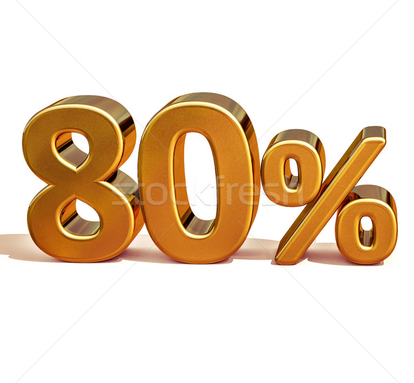 3d Gold 80 Eighty Percent Discount Sign Stock photo © Supertrooper