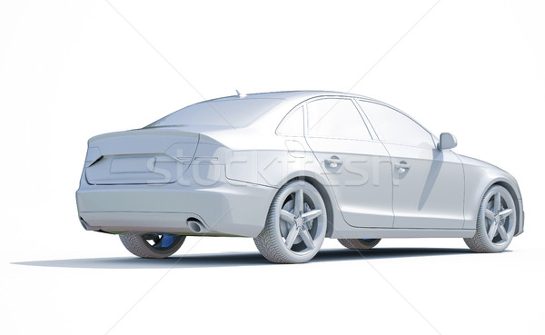 3d Car White Blank Template Stock photo © Supertrooper