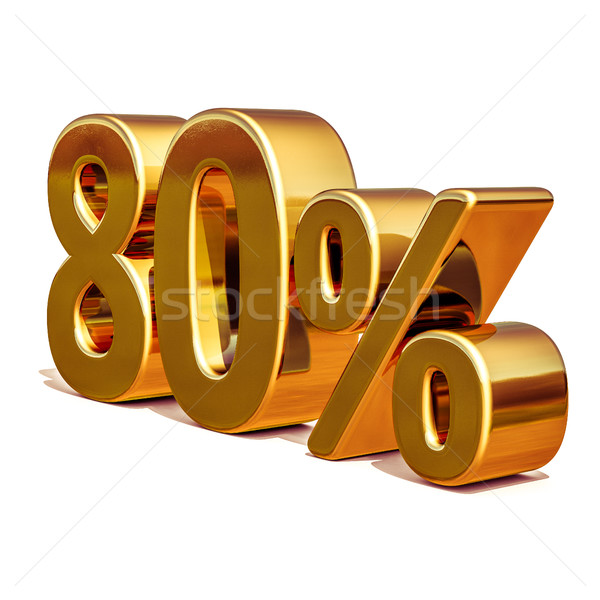 3d Gold 80 Eighty Percent Discount Sign Stock photo © Supertrooper