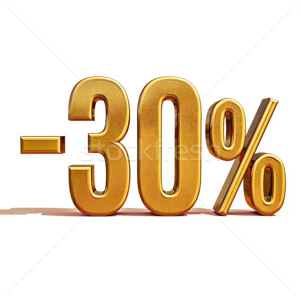 3d Gold 30 Percent Discount Sign Stock photo © Supertrooper