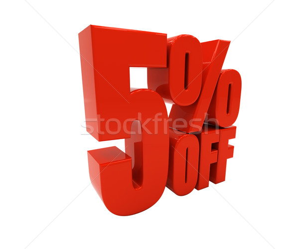 3D 5 percent isolated on white Stock photo © Supertrooper