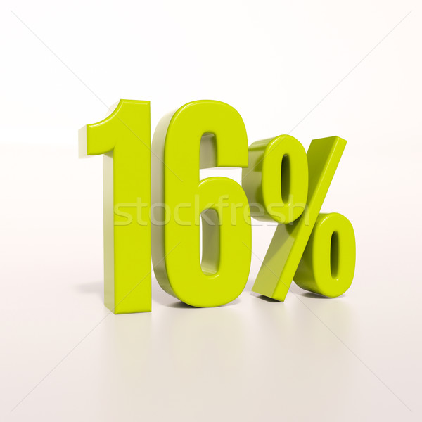 Percentuale segno 16 cento rendering 3d verde Foto d'archivio © Supertrooper