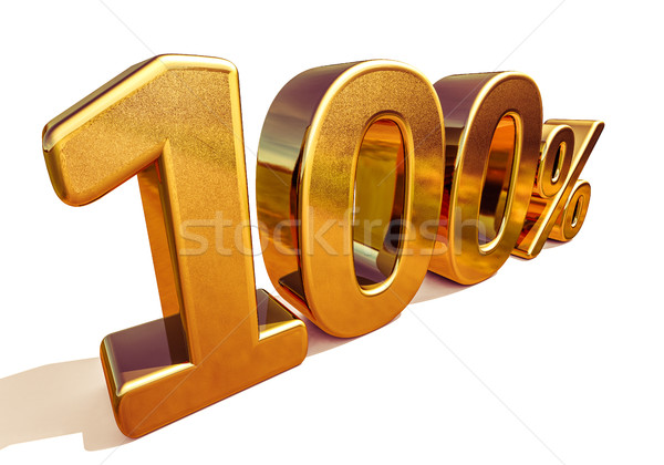 3d Gold 100 Hundred Percent Discount Sign Stock photo © Supertrooper