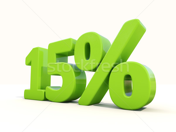 15% percentage rate icon on a white background Stock photo © Supertrooper