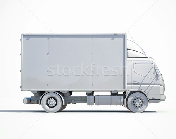 3d White Delivery Truck Icon Stock photo © Supertrooper