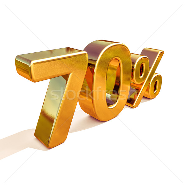 3d Gold 70 Seventy Percent Discount Sign Stock photo © Supertrooper