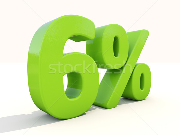 6% percentage rate icon on a white background Stock photo © Supertrooper