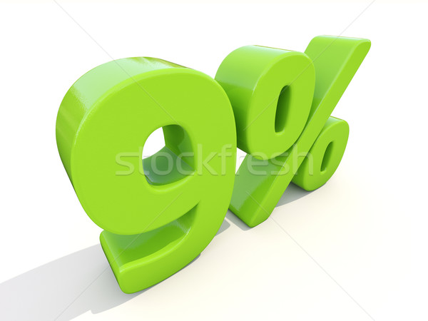 9% percentage rate icon on a white background Stock photo © Supertrooper