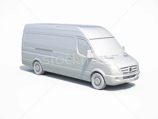 3D fehér kisteherautó ikon 3d render szolgáltatás Stock fotó © Supertrooper