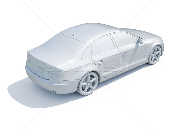 Stok fotoğraf: 3D · araba · beyaz · şablon · 3d · render · ikon