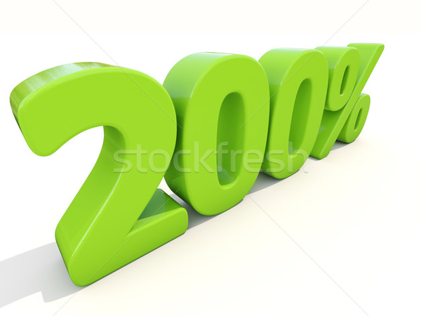 200% percentage rate icon on a white background Stock photo © Supertrooper