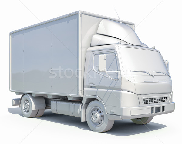 3d White Delivery Truck Icon Stock photo © Supertrooper