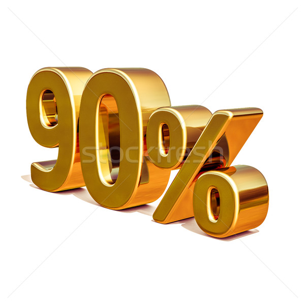 3D Gold Prozent Ermäßigung Zeichen Verkauf Stock foto © Supertrooper