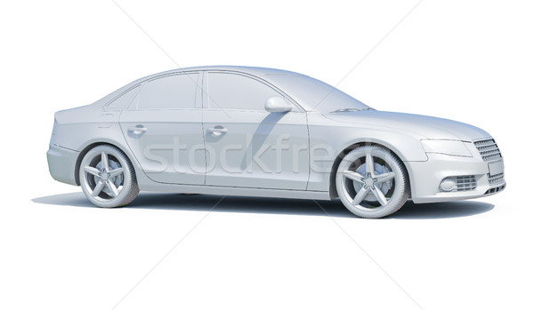 3D Auto weiß Vorlage 3d render Symbol Stock foto © Supertrooper