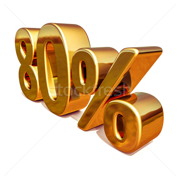 3D Gold 80 achtzig Prozent Ermäßigung Stock foto © Supertrooper