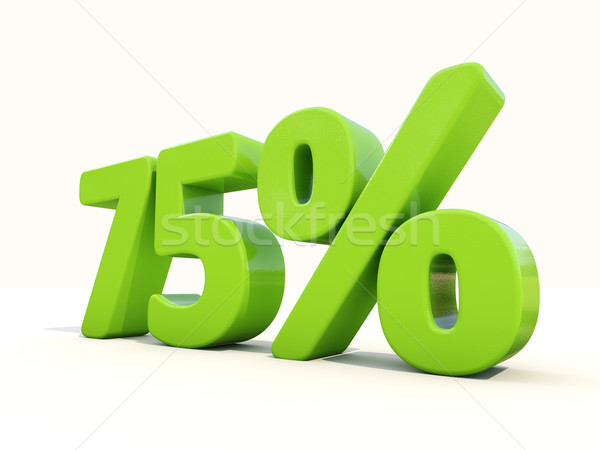 75% percentage rate icon on a white background Stock photo © Supertrooper