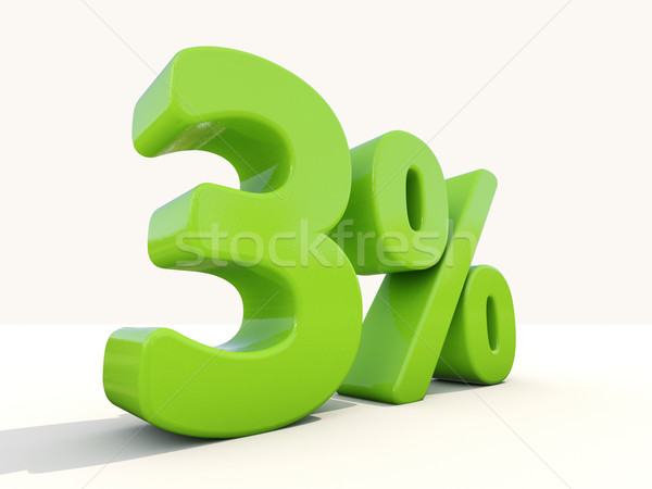 3% percentage rate icon on a white background Stock photo © Supertrooper