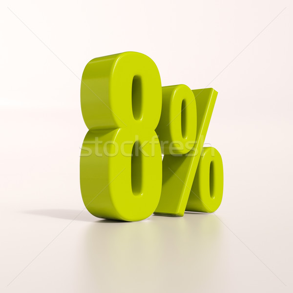 Stockfoto: Percentage · teken · procent · 3d · render · groene · korting