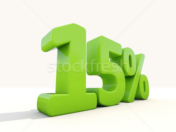 15% percentage rate icon on a white background Stock photo © Supertrooper