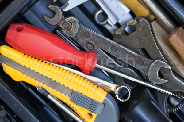Différent outils boîte à outils réparation entretien outil Photo stock © Supertrooper
