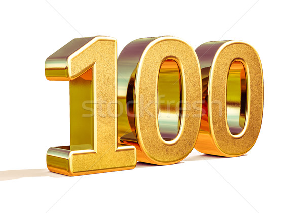 Gold 3d 100th Anniversary Sign Stock photo © Supertrooper