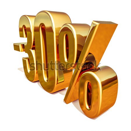 3D goud 30 procent korting teken Stockfoto © Supertrooper
