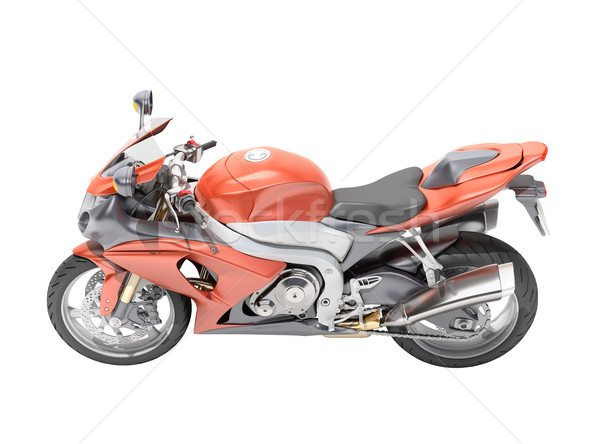 Puissant isolé sport moto blanche studio [[stock_photo]] © Supertrooper