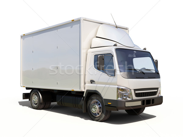 Stockfoto: Witte · commerciële · vrachtwagen · kleur · vervoer · levering