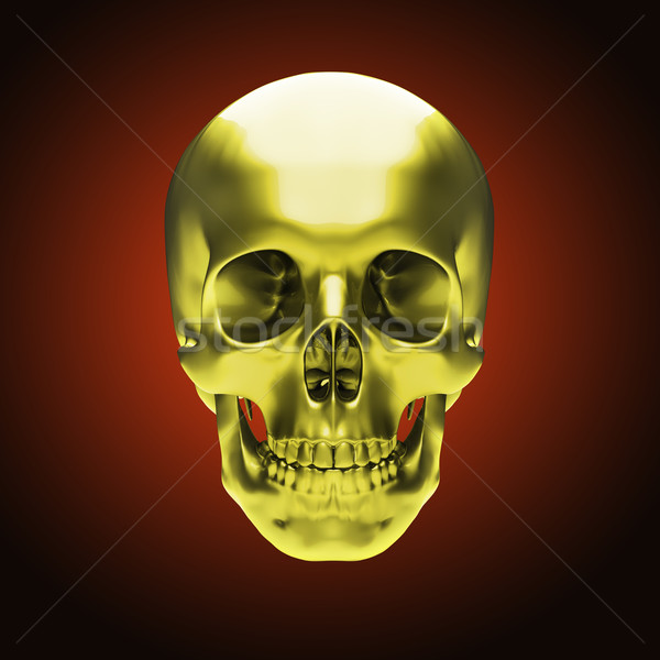 Gold metallic skull Stock photo © Supertrooper