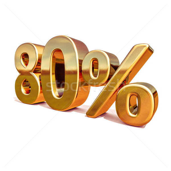 3d Gold 80 Eighty Percent Discount Sign Stock photo © Supertrooper