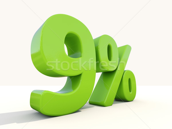 9% percentage rate icon on a white background Stock photo © Supertrooper
