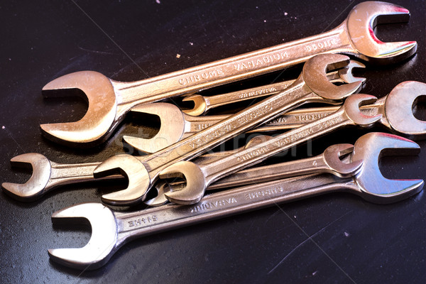 Stock photo: The wrench steel tools for repair