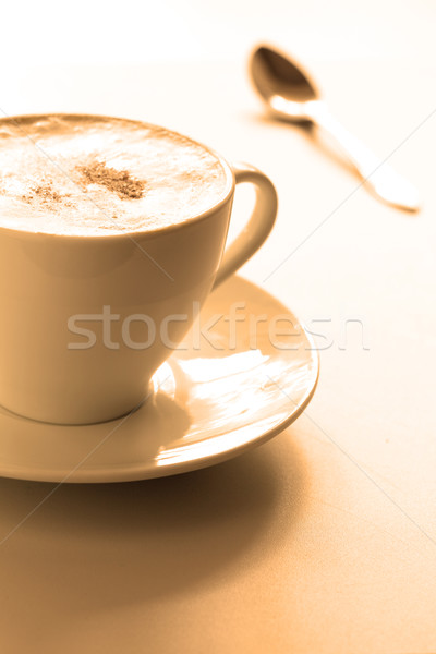 Tasse Cappuccino heißen Unterseite Kopie Raum Stock foto © Supertrooper