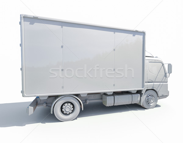 3d White Delivery Truck Icon Stock photo © Supertrooper