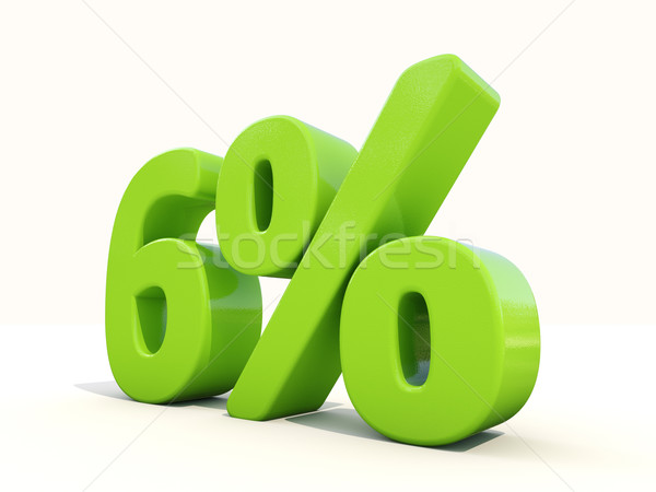 6% percentage rate icon on a white background Stock photo © Supertrooper