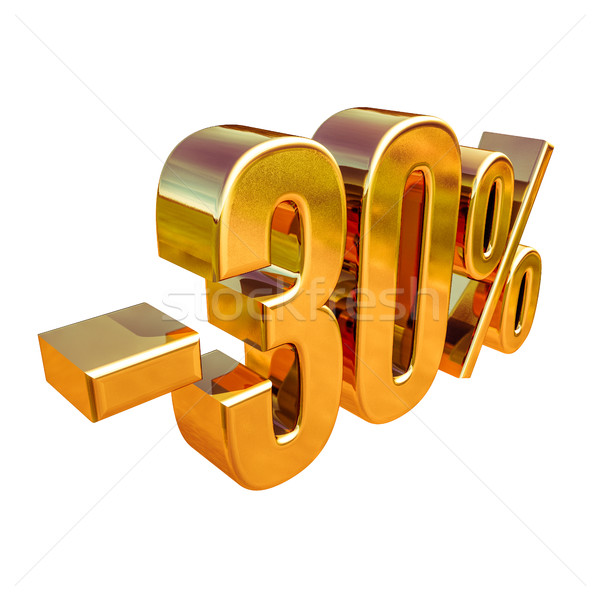 3D złota 30 procent zniżka podpisania Zdjęcia stock © Supertrooper