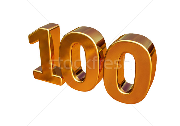 Gold 3d 100th Anniversary Sign Stock photo © Supertrooper