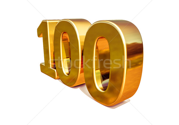 Gold 3d 100th Anniversary Sign Stock photo © Supertrooper