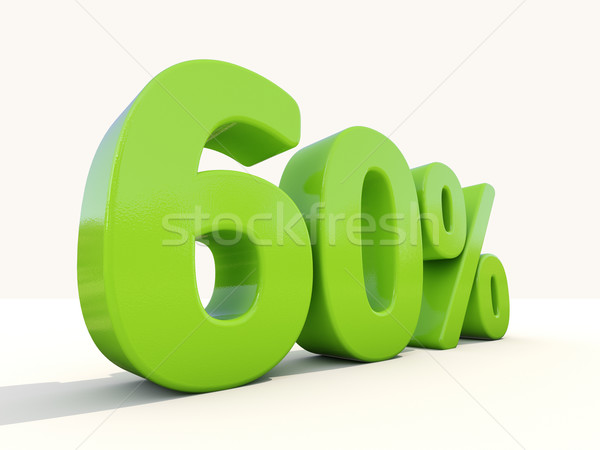 60% percentage rate icon on a white background Stock photo © Supertrooper