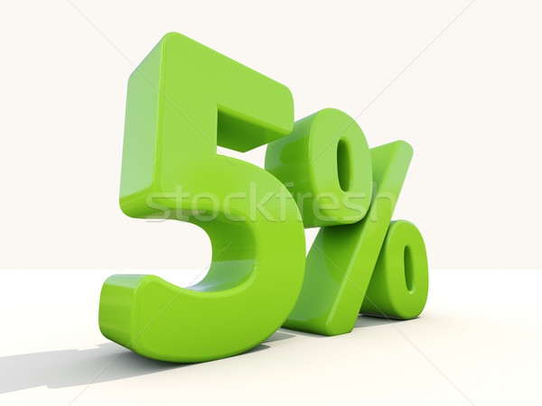 5% percentage rate icon on a white background Stock photo © Supertrooper