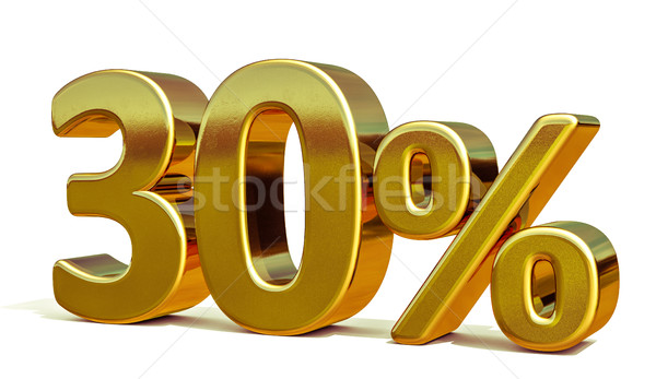 Stock fotó: 3D · arany · 30 · harminc · százalék · árengedmény