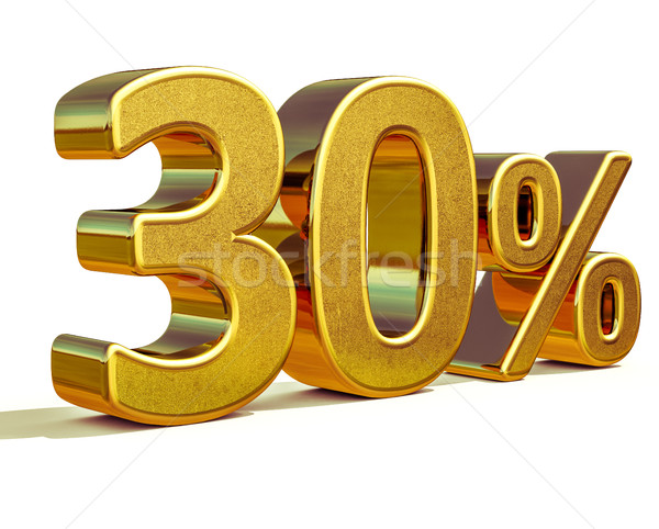 3d Gold 30 Thirty Percent Discount Sign Stock photo © Supertrooper