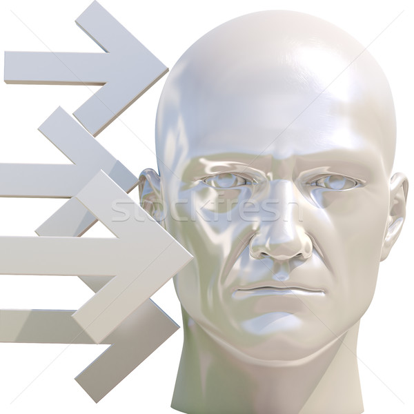 3D retrato preocupado sobrecarregado homem Foto stock © Supertrooper