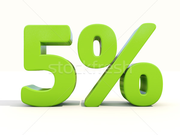 5% percentage rate icon on a white background Stock photo © Supertrooper