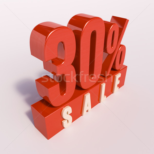 Percentuale segno 30 cento rendering 3d rosso Foto d'archivio © Supertrooper