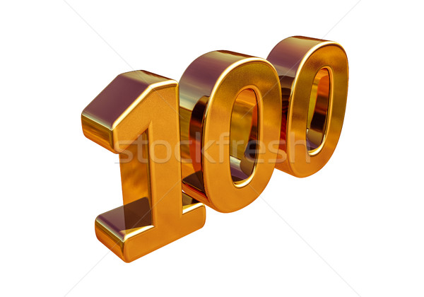 Gold 3d 100th Anniversary Sign Stock photo © Supertrooper