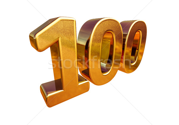 Gold 3d 100th Anniversary Sign Stock photo © Supertrooper